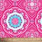 DAVID TEXTILES BOHO MEDALLION HOT PINK HEAVENLY PLUSH 1.5 YD CUT